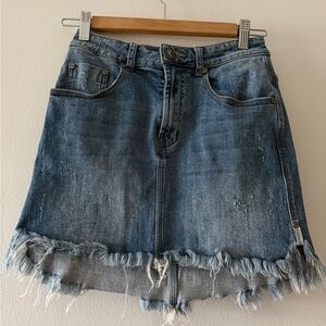 ONE TEASPOON 2020 High Waist Super Fitted Short Length Denim Skirt Size …